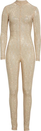 Stella McCartney Crystal Embellished Floral Lace Catsuit