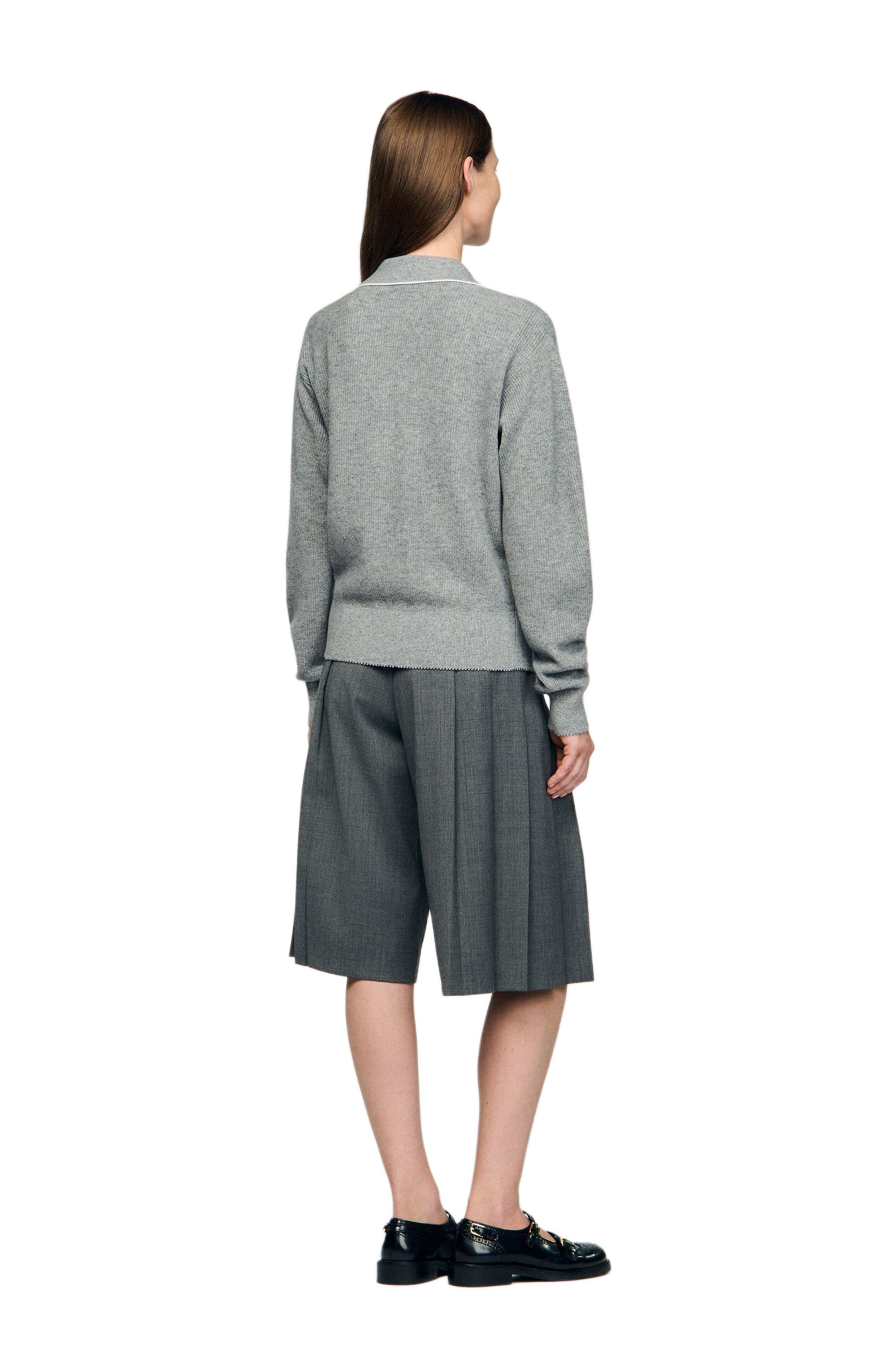 Open polo-collar neck sweater - image 2