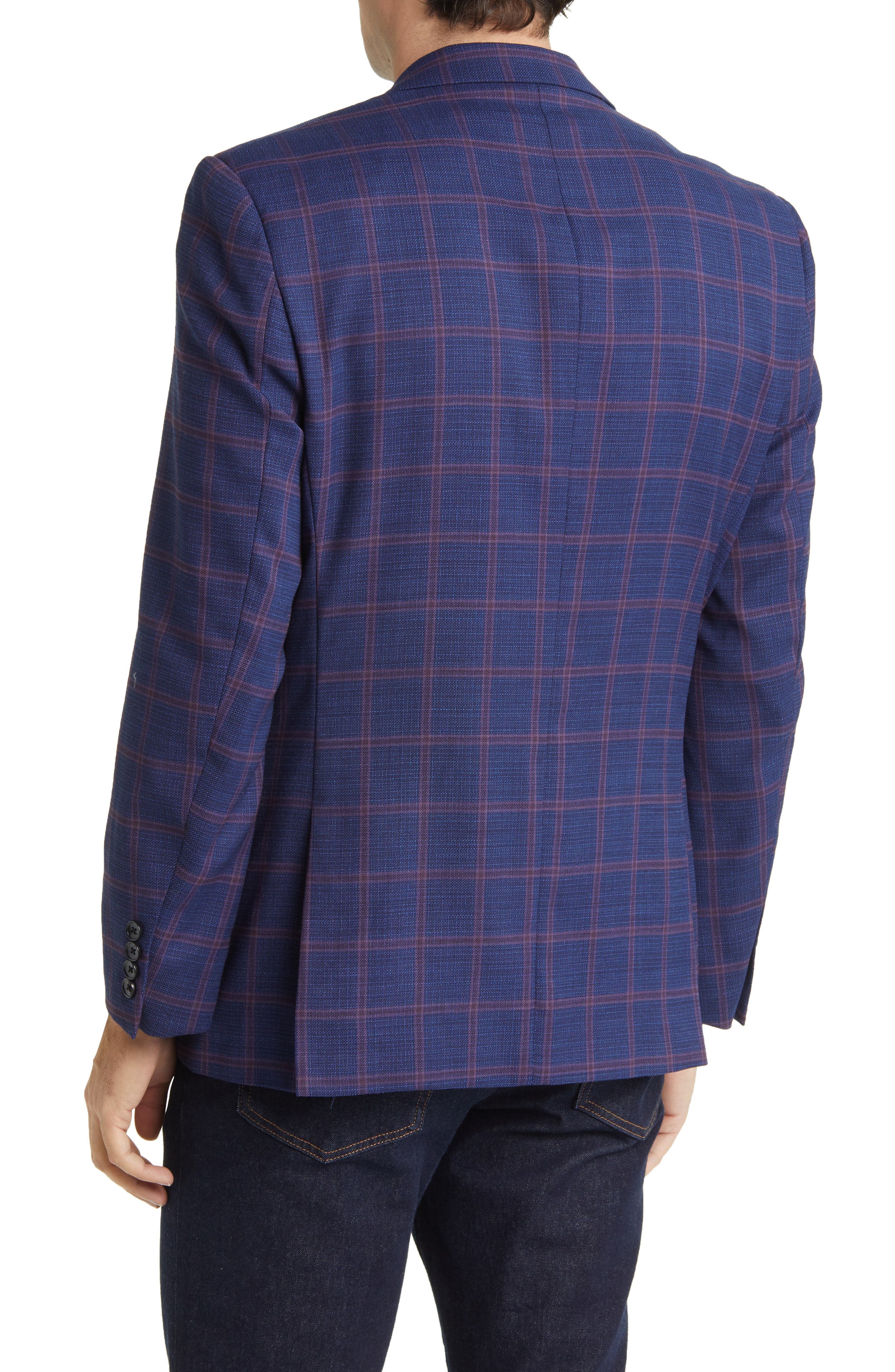 Windowpane Check Wool Blazer - image 2