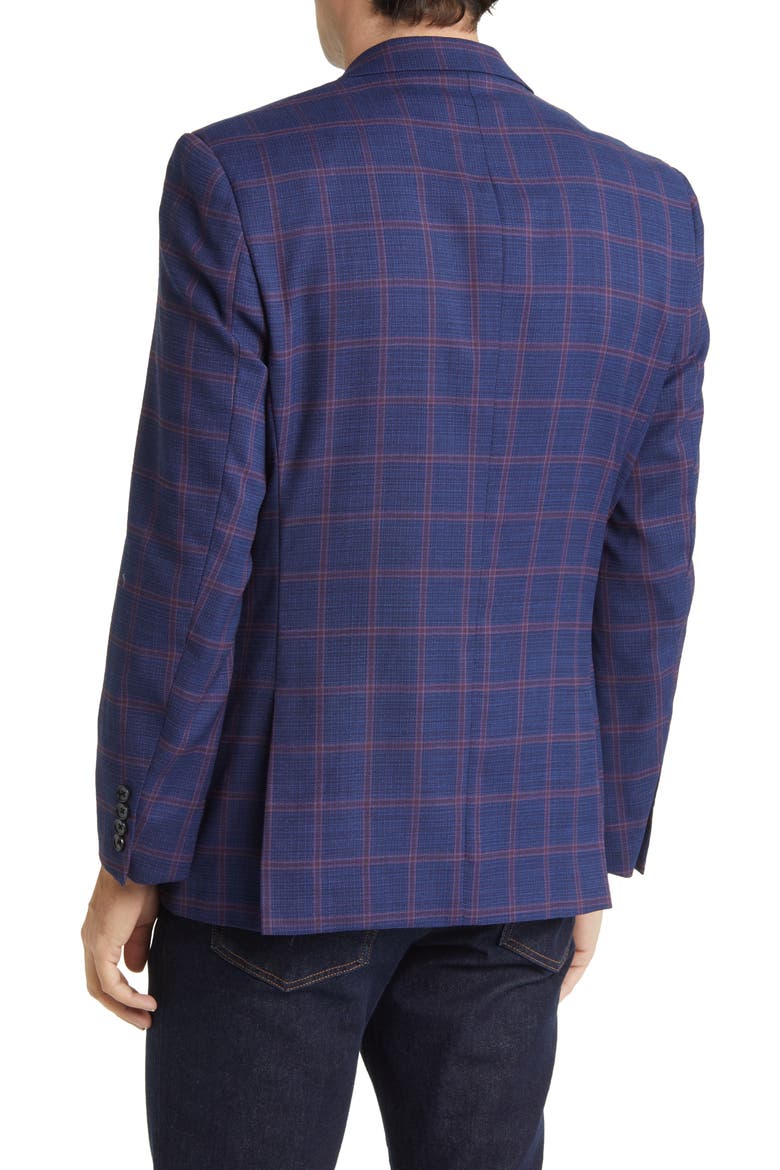 Windowpane Check Wool Blazer, Alternate, color, BLUE