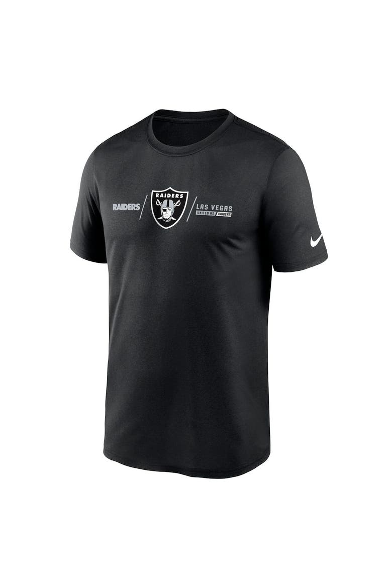 Men's Nike Black Las Vegas Raiders Horizontal Lockup Legend Performance T-Shirt, Alternate, color, Black