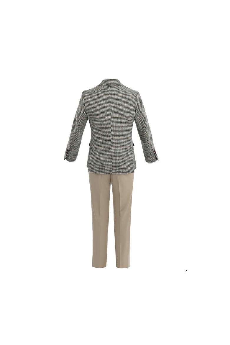 Checkered Blazer and Trousers Set, Alternate, color, Beige