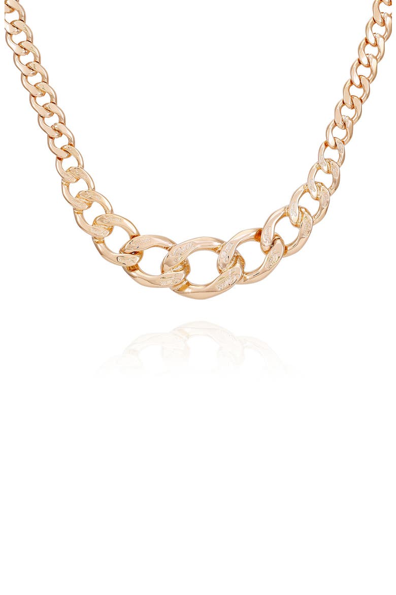 Graduated Curb Chain Necklace, Main, color, GOLDTONE