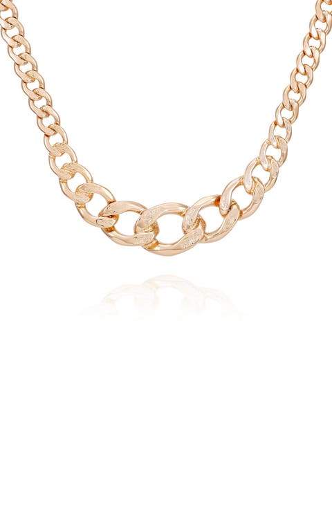 Graduated Curb Chain Necklace