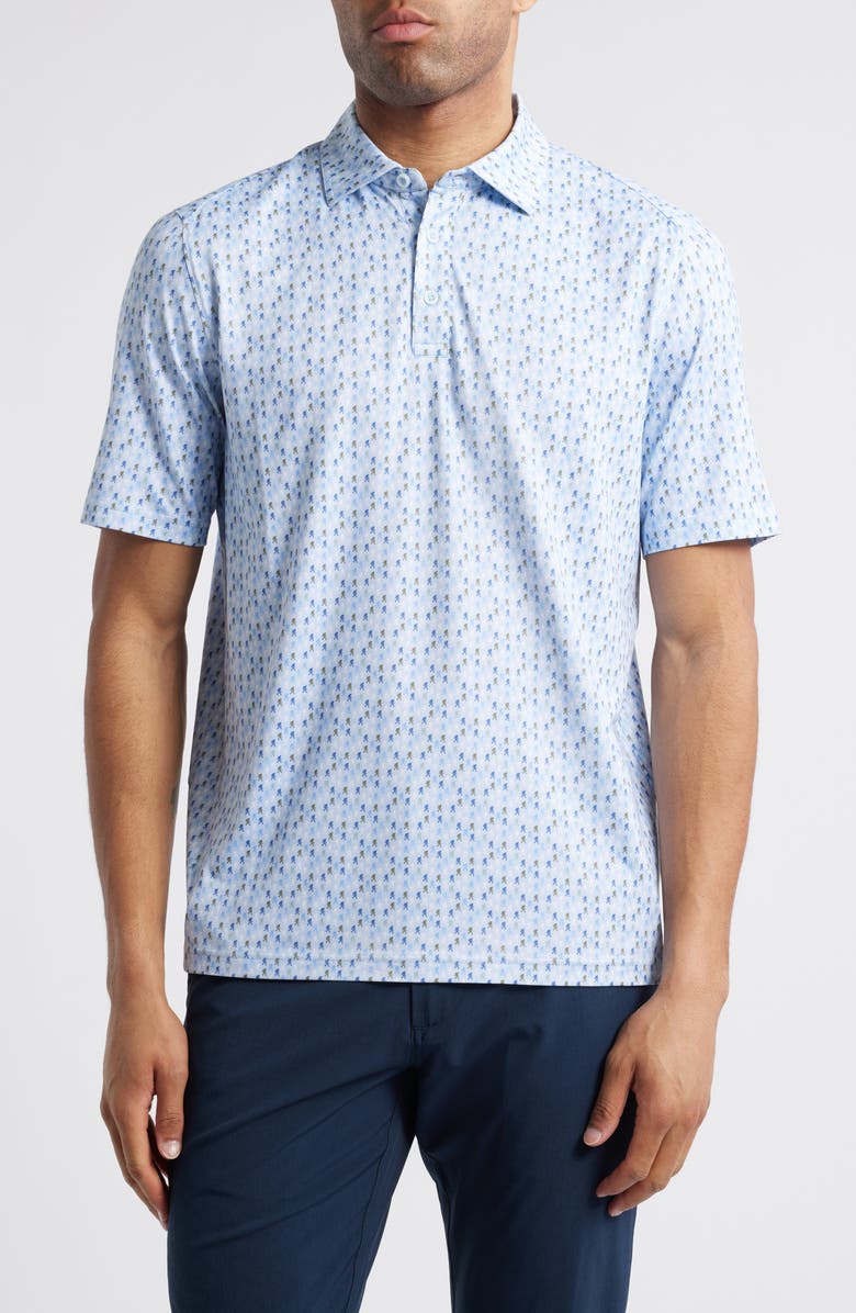 Johnston & Murphy XC4<sup>®</sup> + Cool Degree<sup>™</sup> Yeti Print Performance Golf Polo, Main, color, 