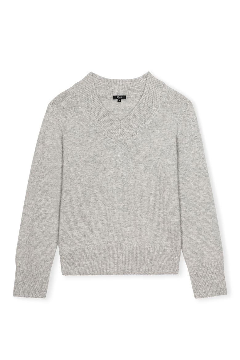 Lidya V-Neck Sweater, Alternate, color, HEATHER GREY