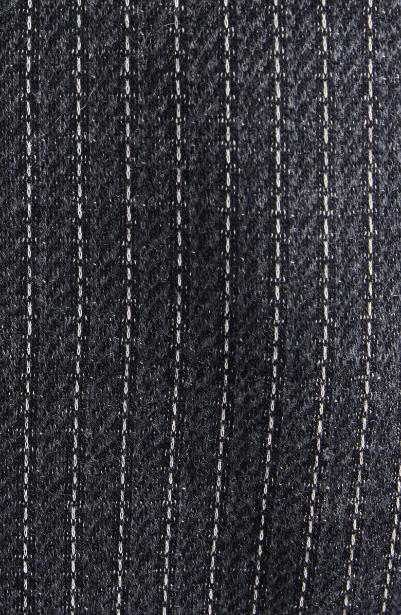 Isabel Marant Romeo Pinstripe Virgin Wool Blend Button-Up Shirt, Alternate, color, Anthracite