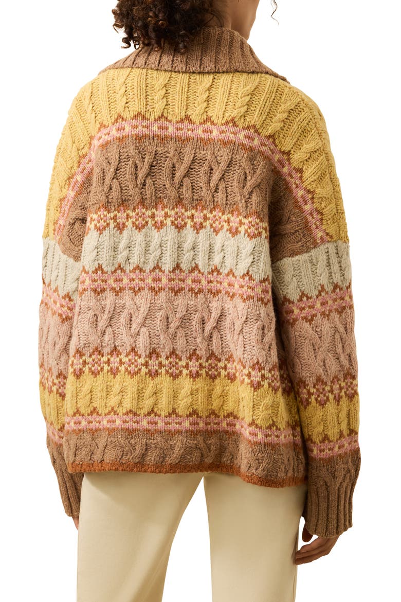 Highland Fair Isle Merino Wool Blend Cardigan, Alternate, color, LAKESIDE FAIRISLE HAZE