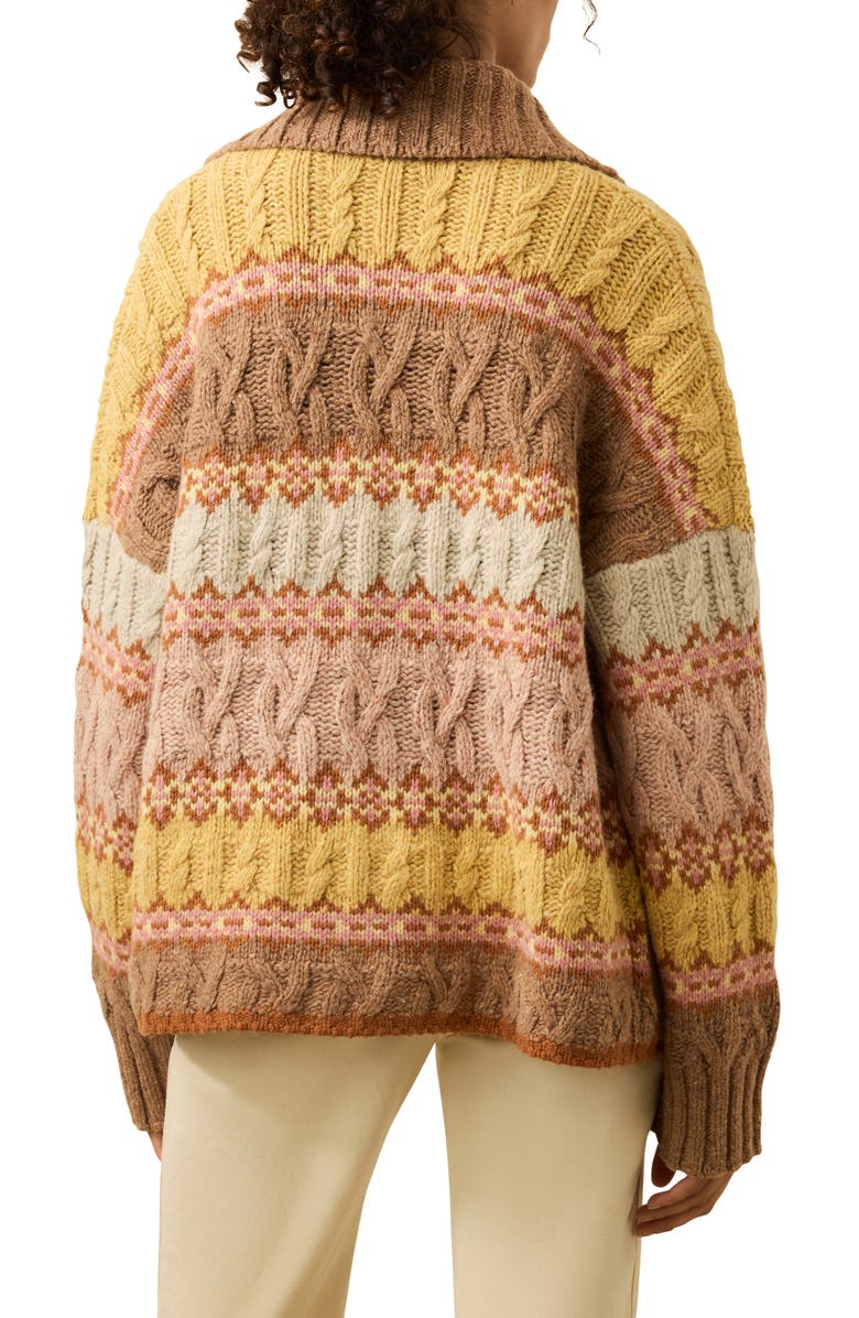 Faherty Highland Fair Isle Merino Wool Blend Cardigan, Alternate, color, Lakeside Fairisle Haze