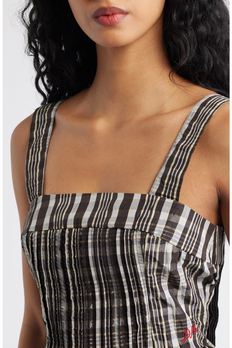 Thalia Peplum Tank, Alternate, color, BLACK/ WHITE