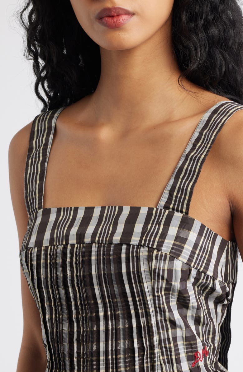 Damson Madder Thalia Peplum Tank, Alternate, color, Black/ White