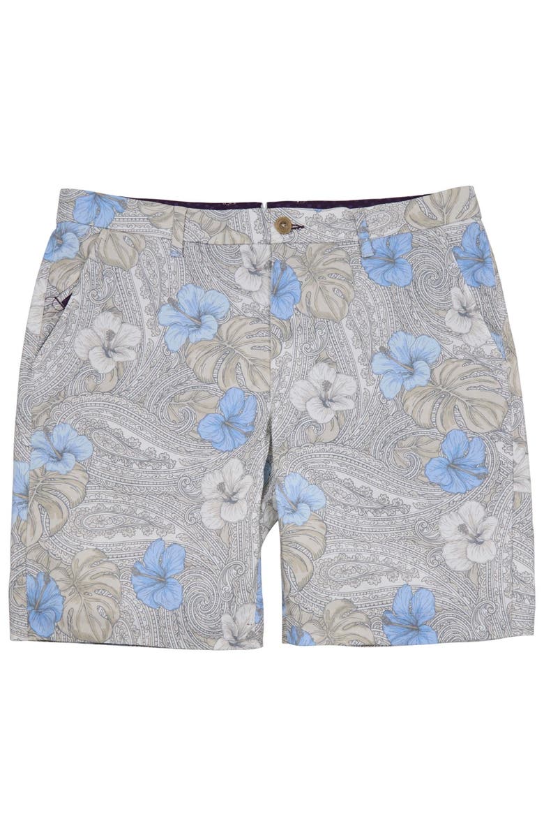 Lords of Harlech Tropical Paisley Mens Flat Front Short, Alternate, color, Tropical Paisley Natural