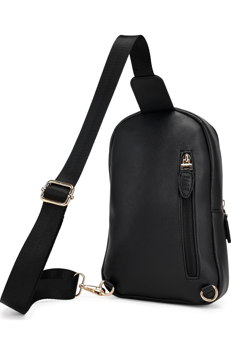 ELLE Roamer 2.8L Vegan Leather Chic Crossbody Bag, Alternate, color, Black