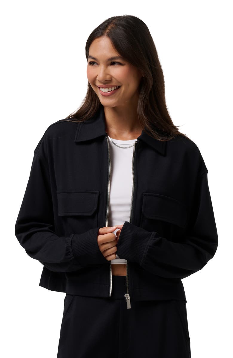 TravisMathew Friday Ponte Utility Jacket, Alternate, color, Black