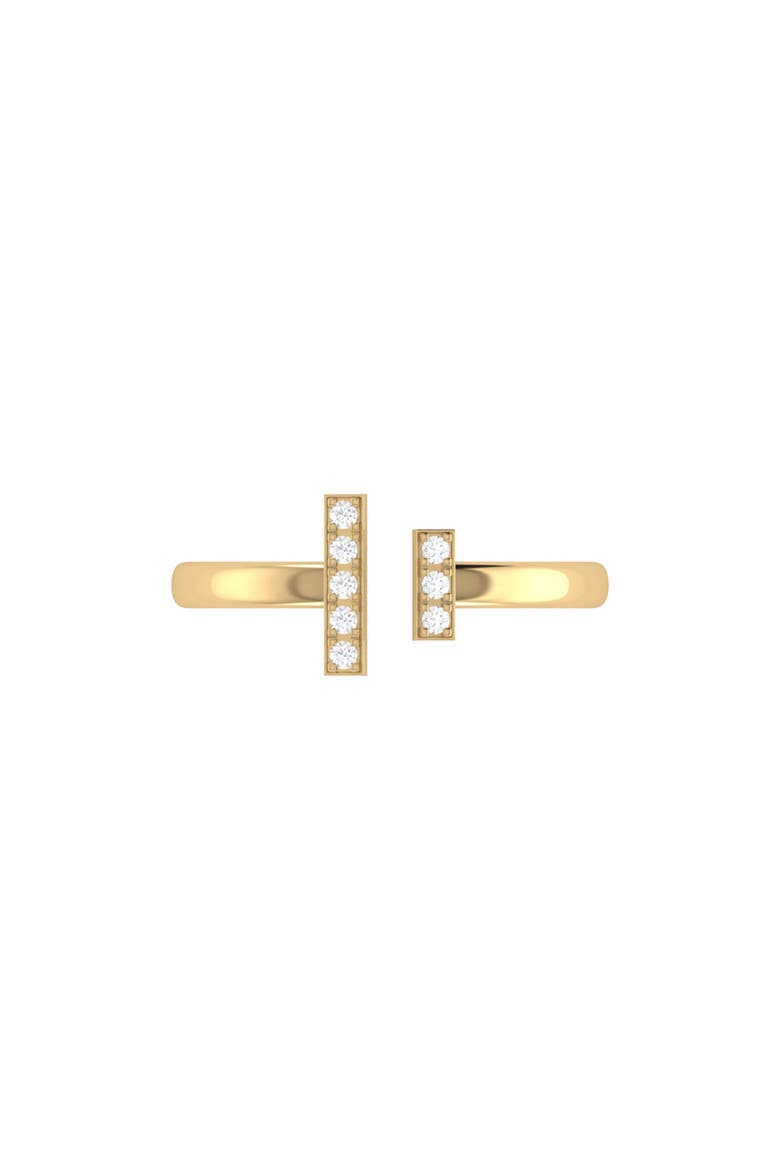 Parallel Park Double Sterling Silver Diamond Bar Open Ring, Alternate, color, 14KT Gold Vermeil on Sterling