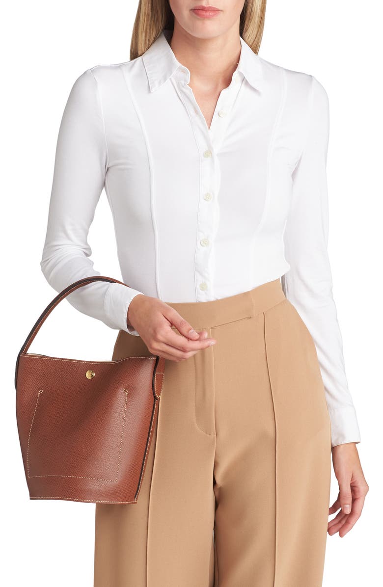 Longchamp Le Pliage Cuir Russie Leather Bucket Bag, Alternate, color,