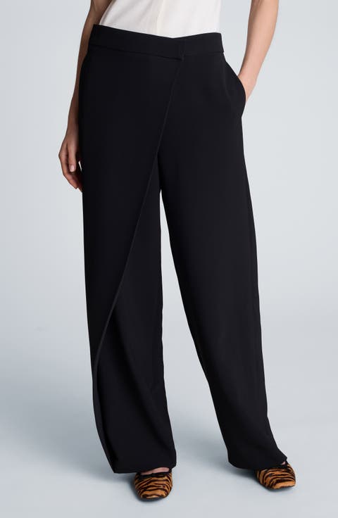 Asymmetrical Crossover Wide Leg Pants