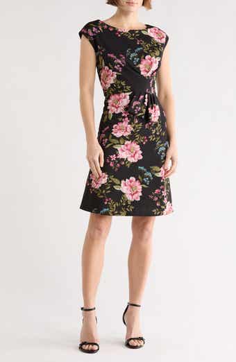 Julia Jordan Boat Neck Faux Wrap A-Line Dress