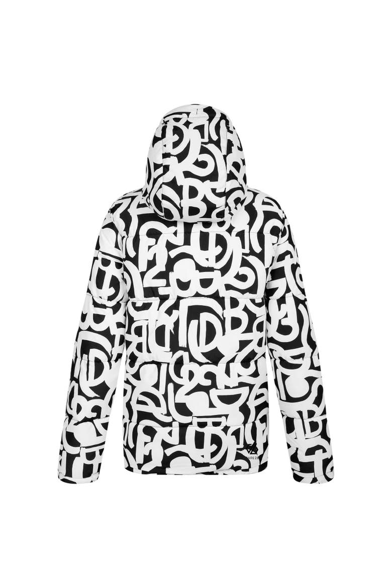 Society Graffiti Padded Jacket, Alternate, color, Black and White