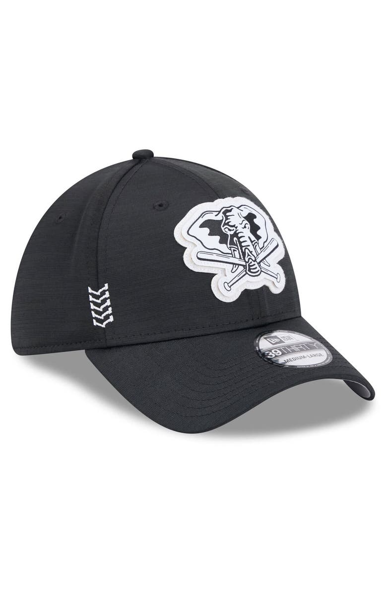 New Era Men's New Era Black Oakland Athletics 2024 Clubhouse 39THIRTY Flex Fit Hat, Alternate, color,