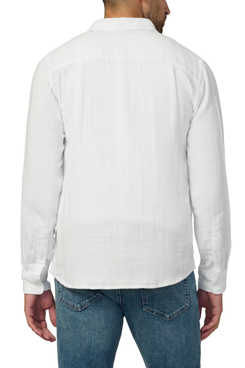 Cedric Cotton Gauze Button-Up Shirt, Alternate, color, OPTIC WHITE