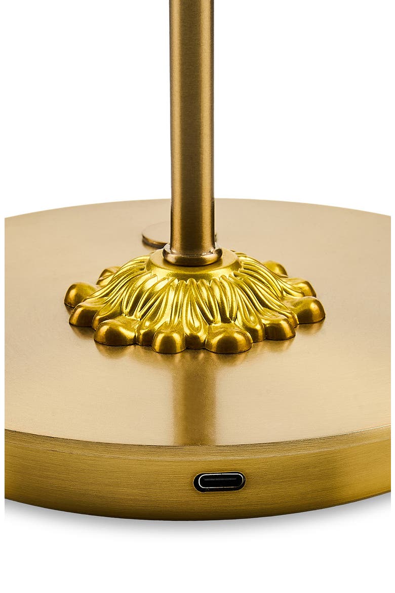 Mocha Check LED Rechargeable Dome Table Lamp, Alternate, color, MOCHA