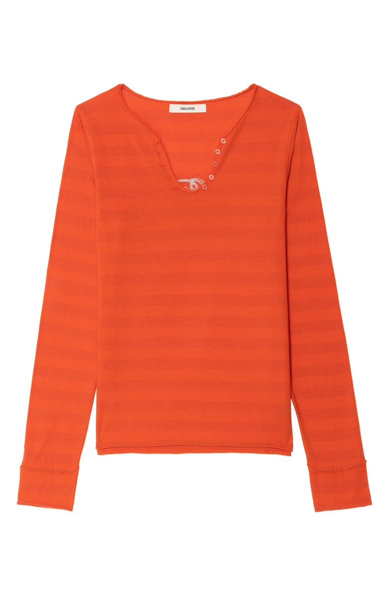 Zadig & Voltaire Tunisien Voltaire Stripe Top, Alternate, color, Spice