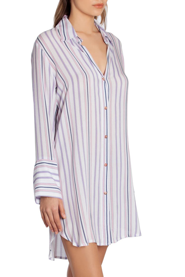 Stripe Sleep Shirt, Alternate, color, IVORY/ NEIKO