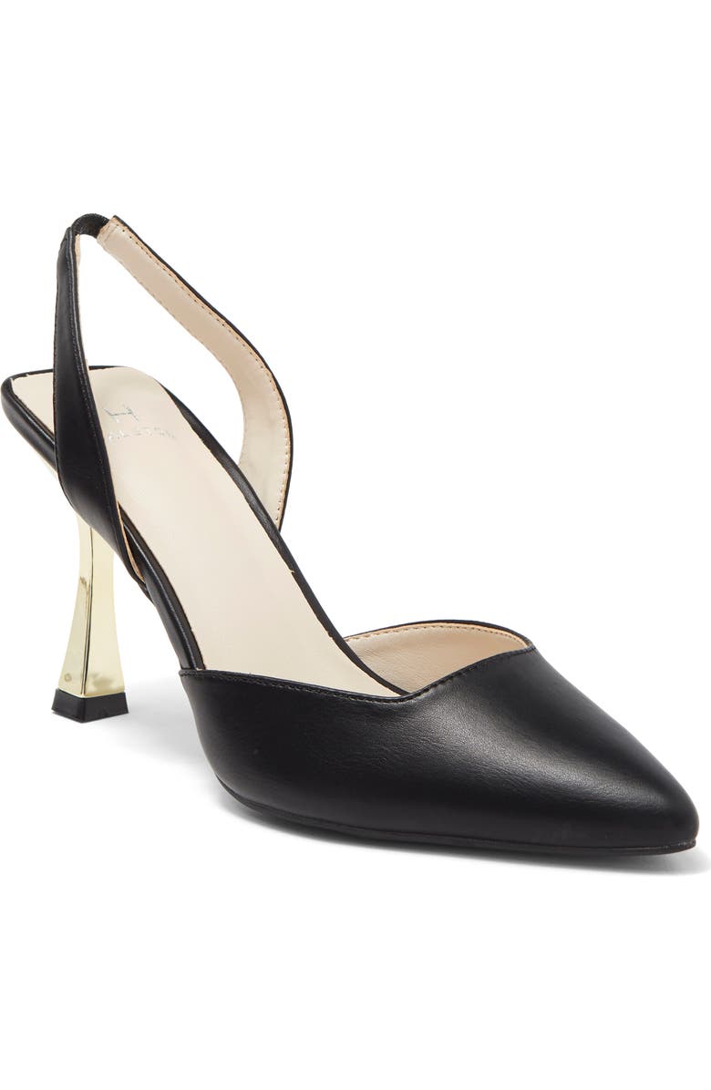 H HALSTON Gala Metallic Heel Slingback Pump, Main, color,