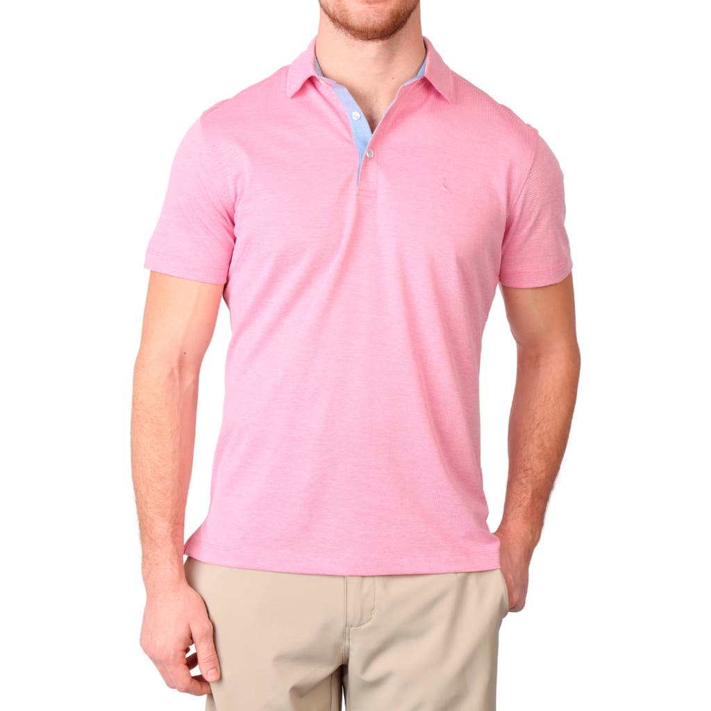 Tailorbyrd Twisted Yarn Dobby Twill Polo In Pink