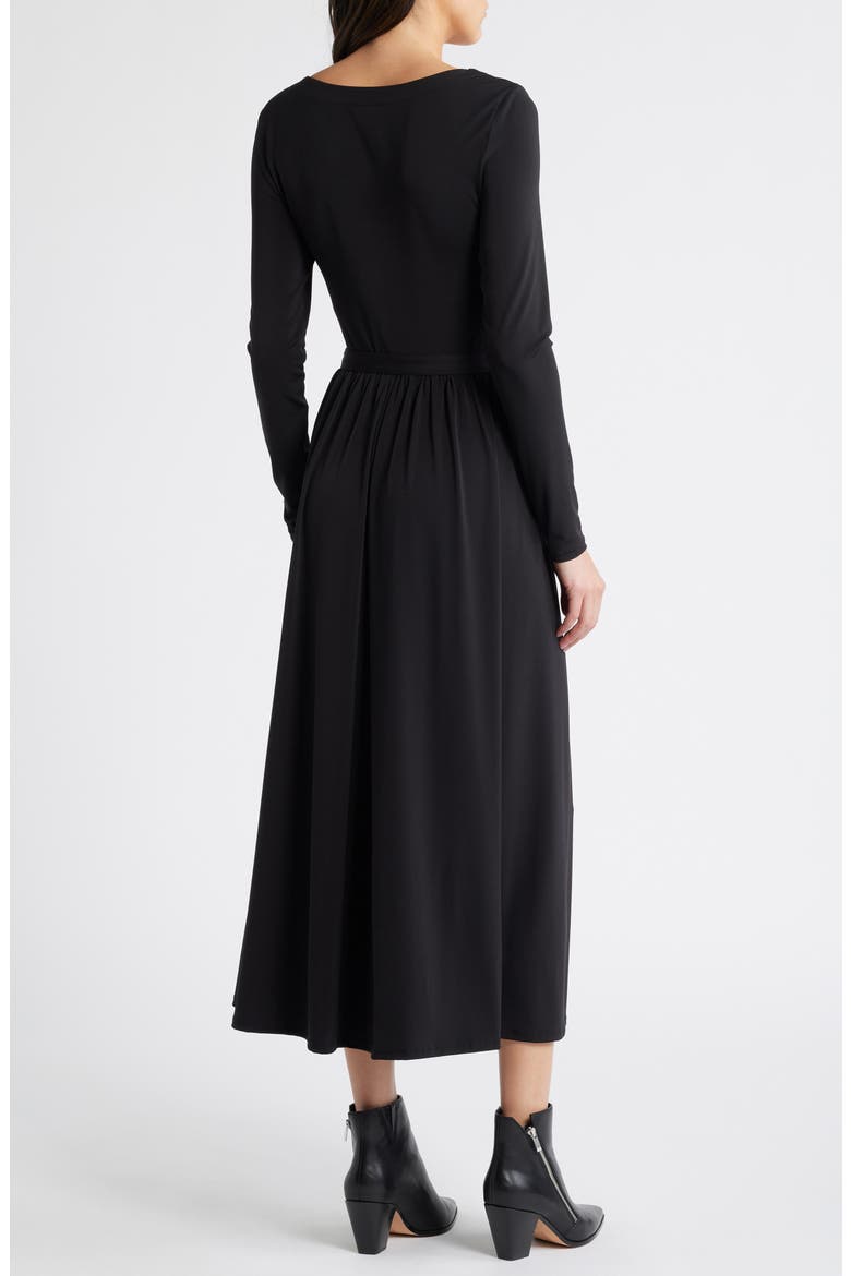 Nieve Long Sleeve Jersey Dress, Alternate, color, BLACK