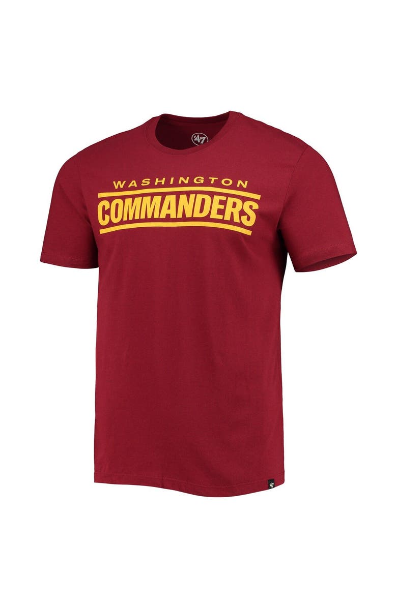 '47 Men's '47 Burgundy Washington Commanders Wordmark Imprint Super Rival T-Shirt, Alternate, color, Burgundy