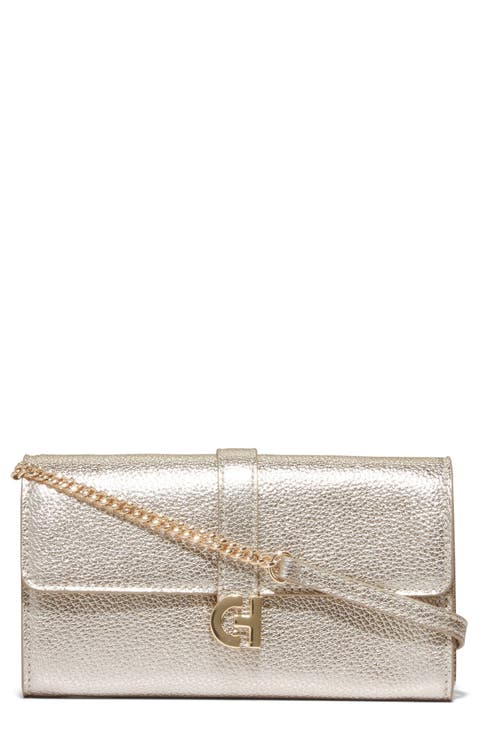 Pebble Leather Wallet on a Chain