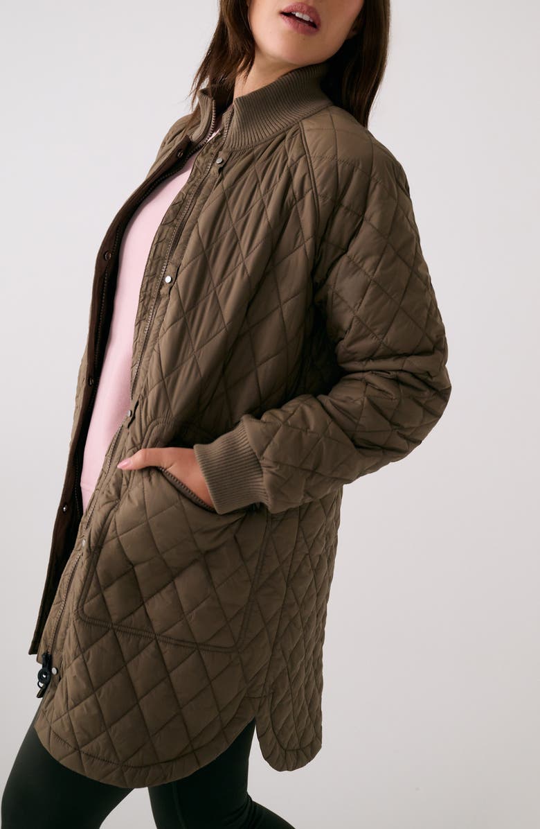 Lole Quilted Water Repellent Nylon Bomber Jacket, Alternate, color, Mocha
