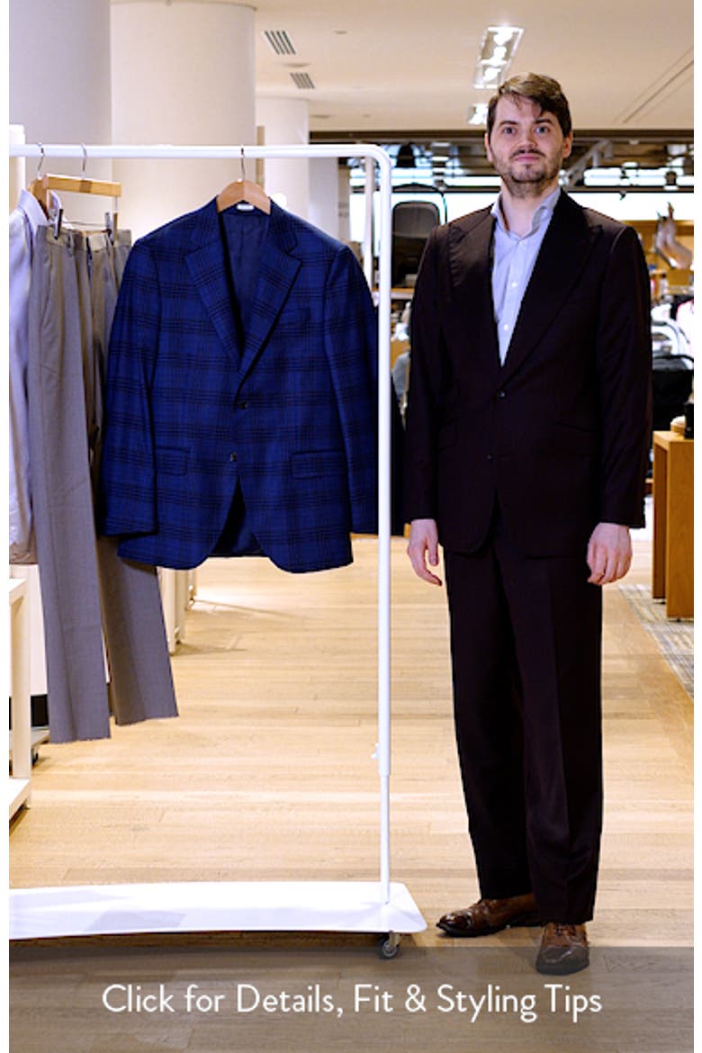 Flynn Classic Fit Dark Blue Plaid Wool Sport Coat video