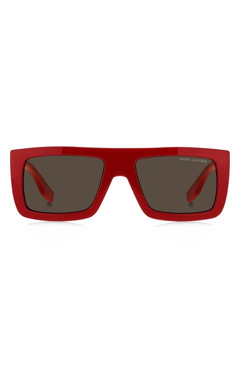 53mm Gradient Rectangular Sunglasses