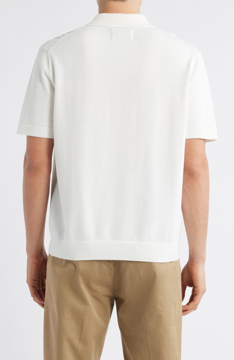 Wax London Turin Stripe Cotton Pocket Polo Sweater, Alternate, color, Pale Blue / Ecru