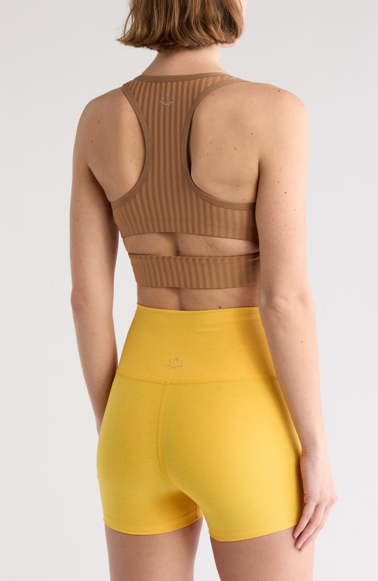 Beyond Yoga Work it Over Longline Sports Bra, Alternate, color, Toffee
