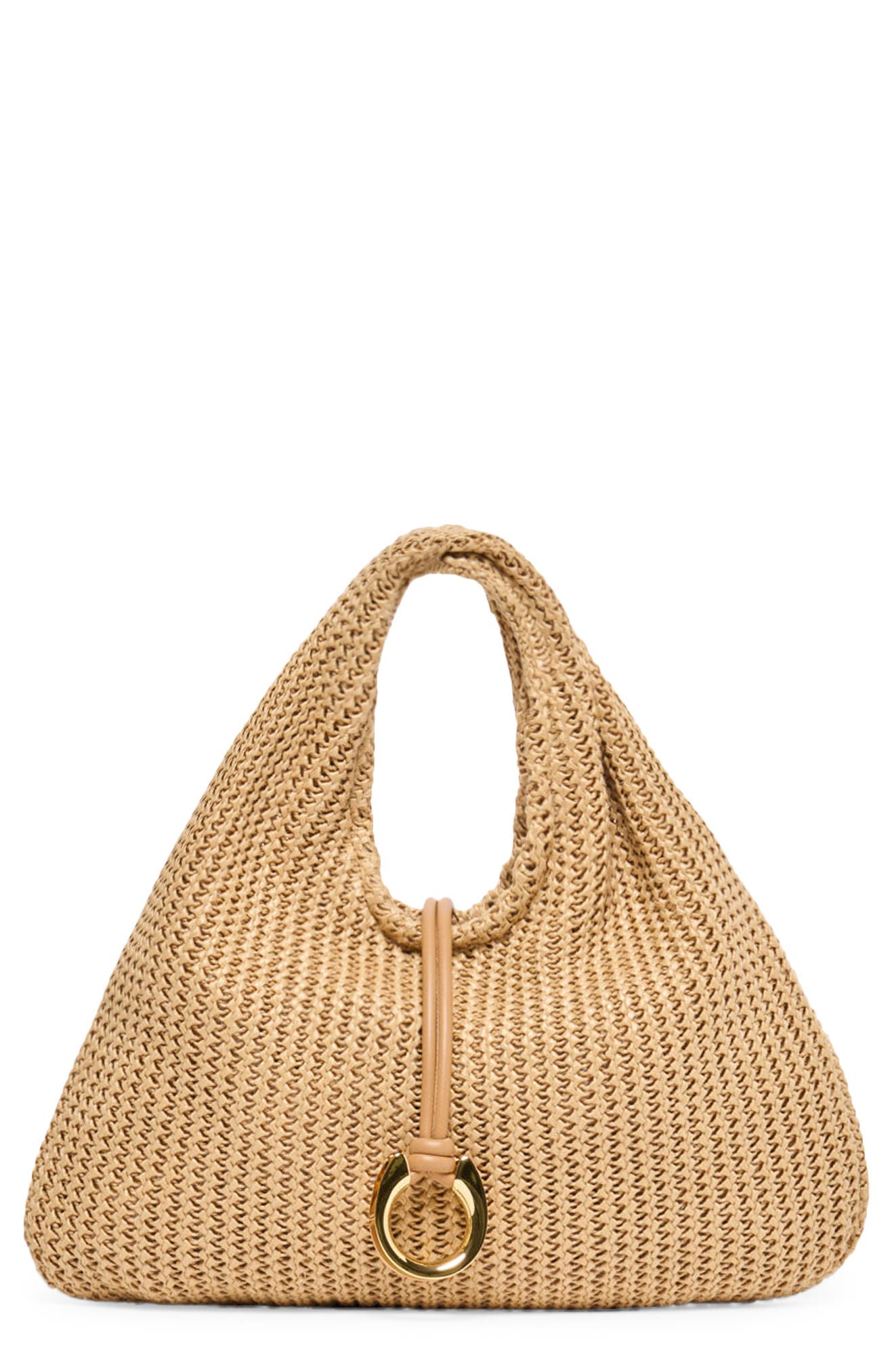 Mini Raffia Hobo Bag, Main, color, NATURAL