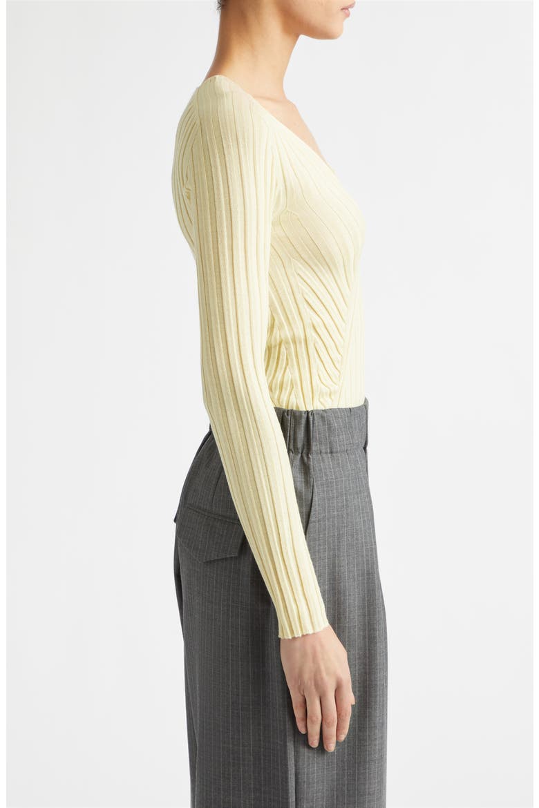 Engineered Cashmere & Silk Rib Sweater, Alternate, color, LIME WASH