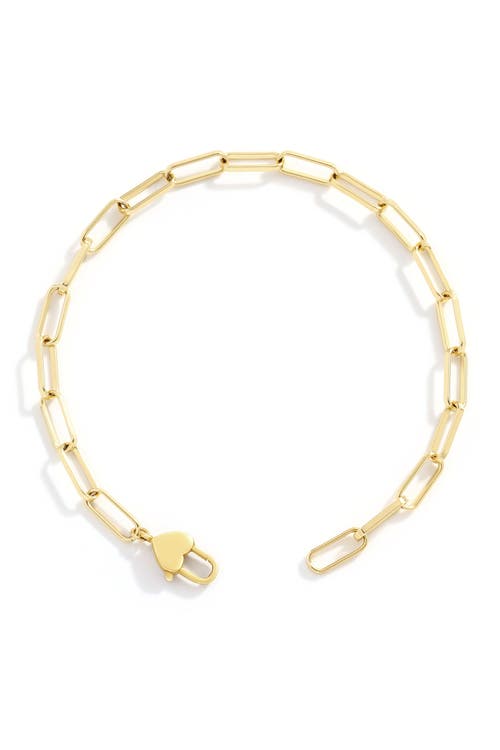 Mint & Lily Heart Padlock Bracelet In Gold