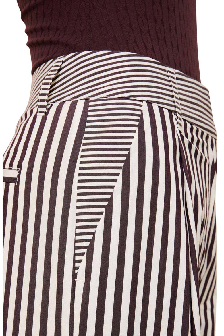 Marnie Stripe Wide Leg Cotton Blend Pants, Alternate, color, RAISIN BROWN / BRULE