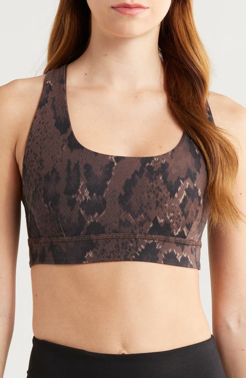 Sweaty Betty Reversible Yoga Sports Bra in Brown Python Print Cacao Brown at Nordstrom, Size X-Small