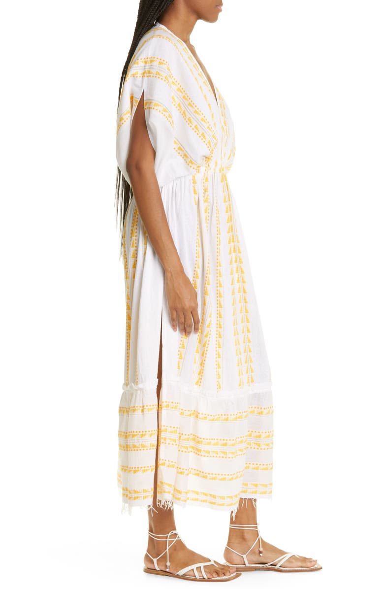 lemlem Abeba Plunge Neck Cover-Up Maxi Dress, Alternate, color,