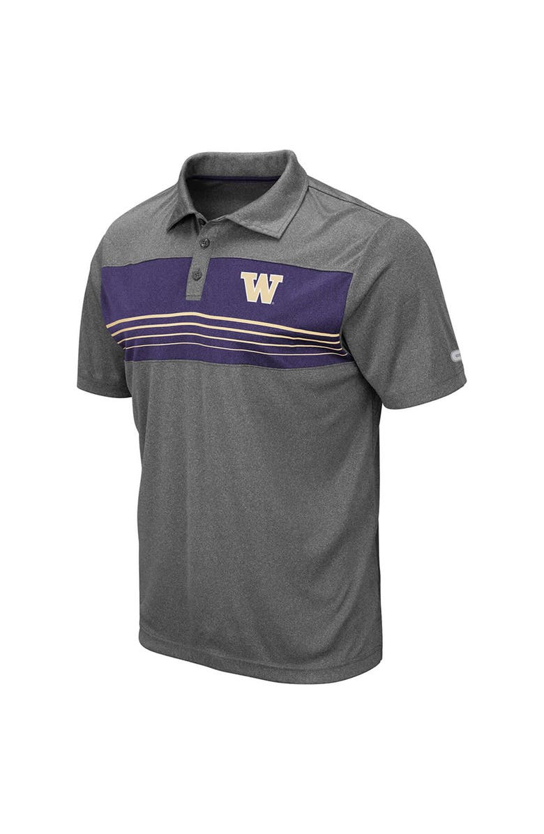 COLOSSEUM Men's Colosseum Heathered Charcoal Washington Huskies Smithers Polo, Alternate, color, Heather Charcoal