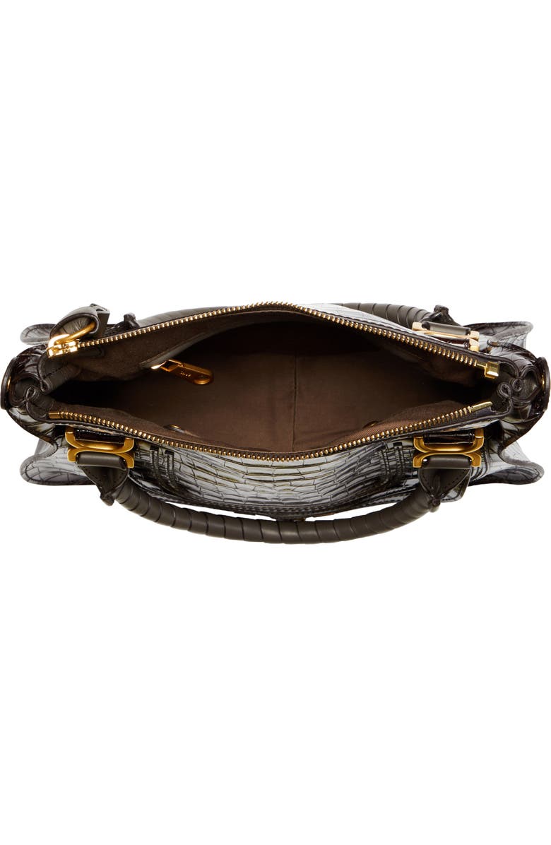 Chloé Medium Marcie Croc-Embossed Leather Top Handle Bag, Alternate, color,