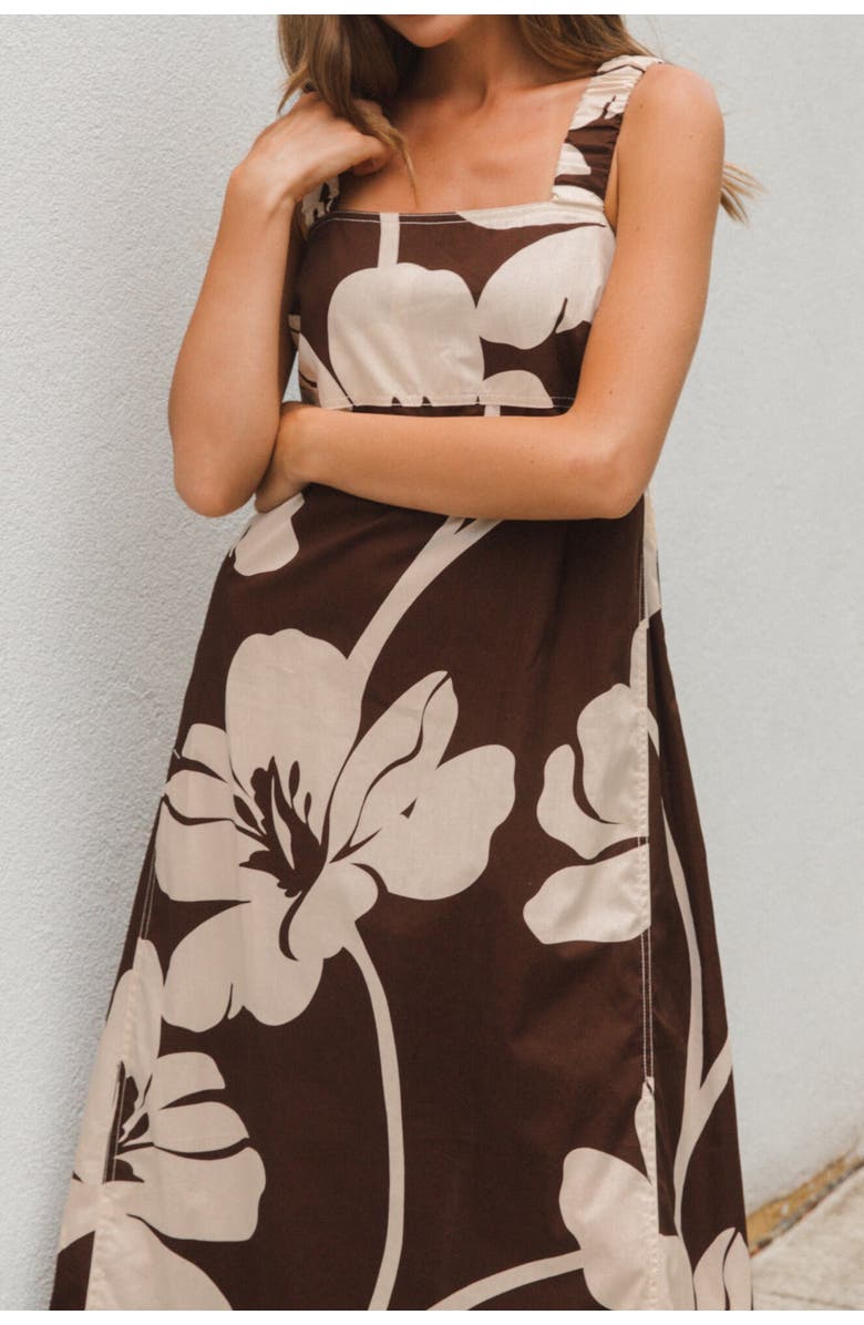 Label of Love Chocolate Bloom Maxi Dress, Alternate, color, 