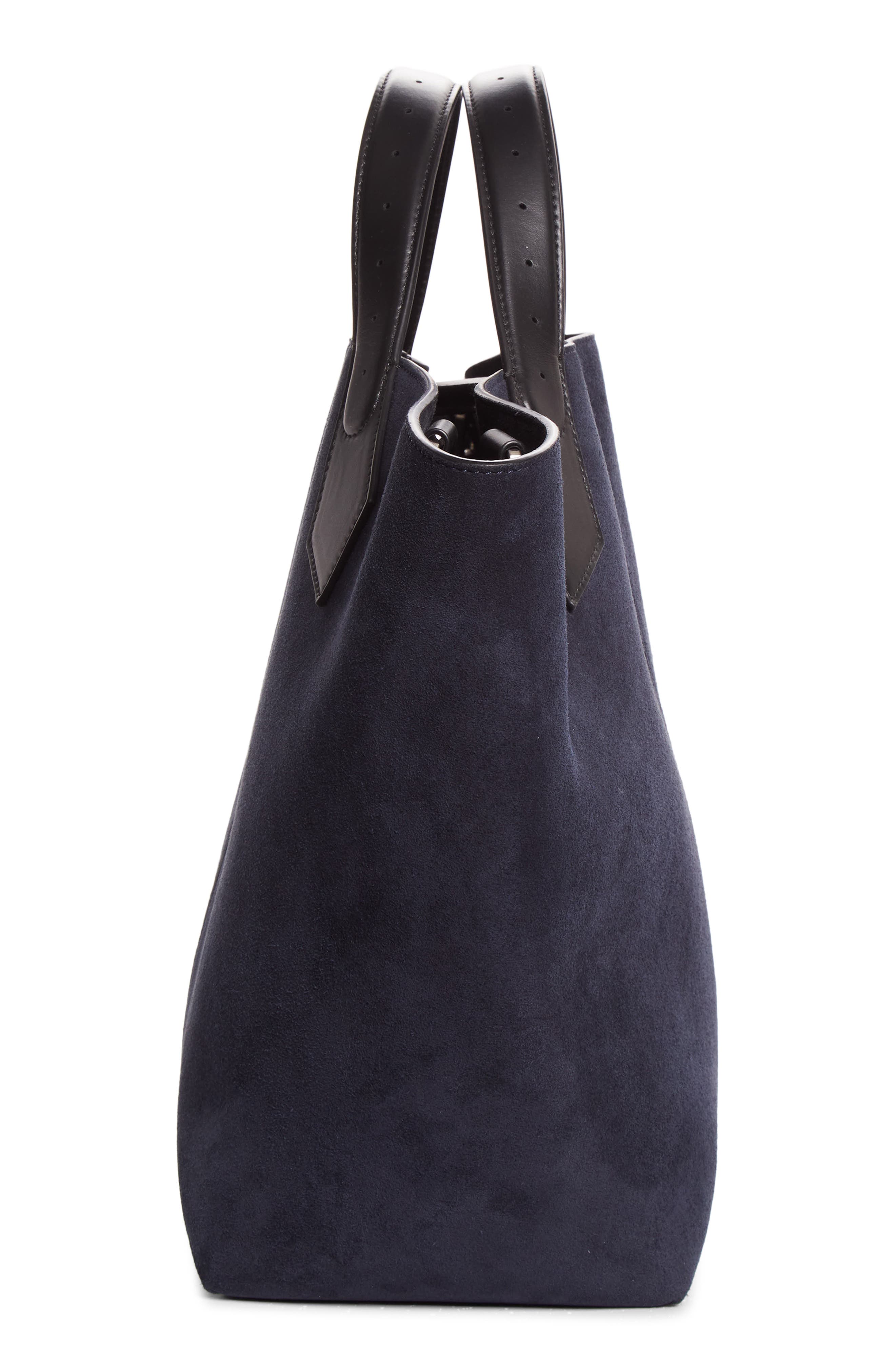 Large Chelsea Suede Tote, Alternate, color, DARK NAVY