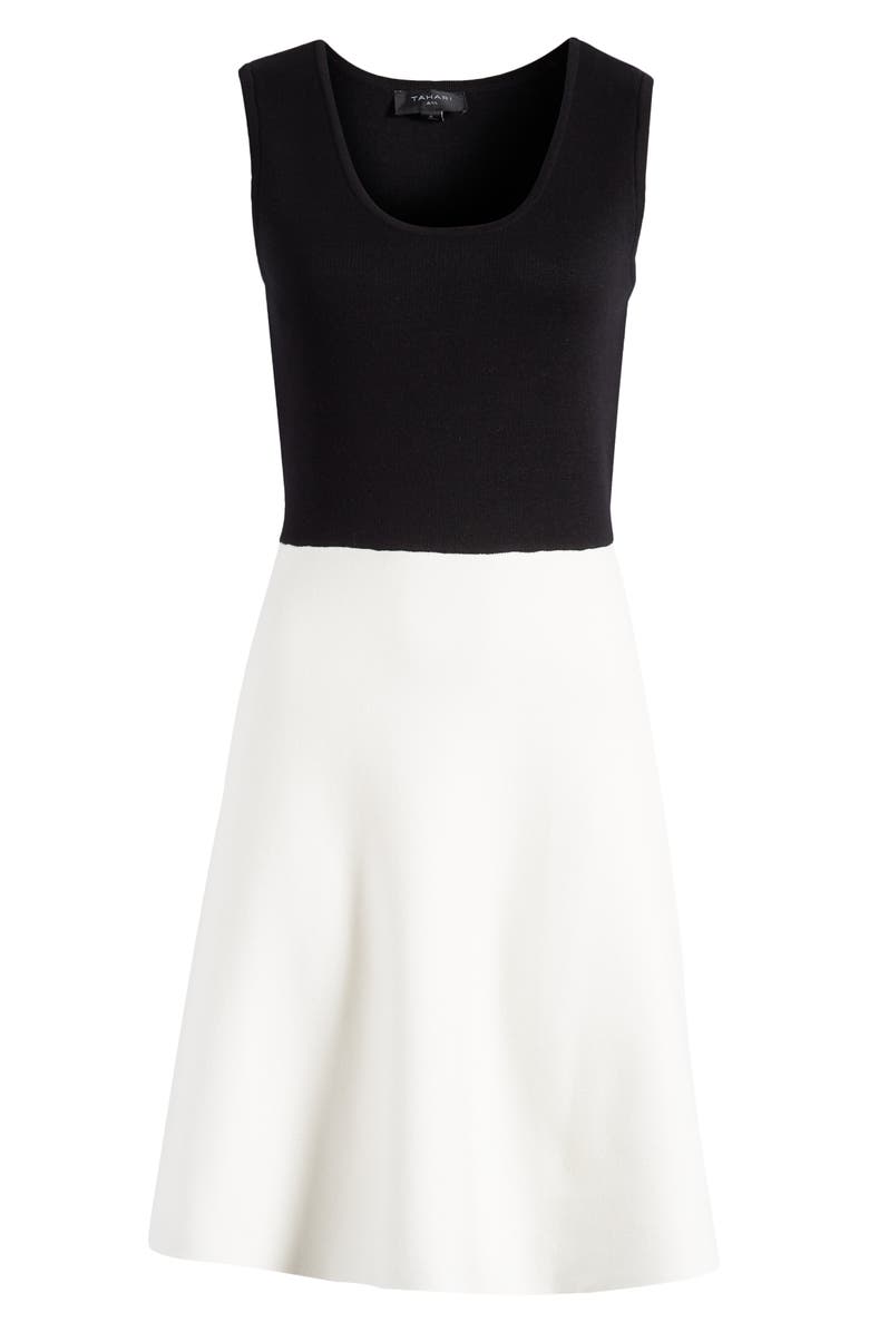 Tahari ASL Colorblock Sleeveless Sweater Dress, Alternate, color, 