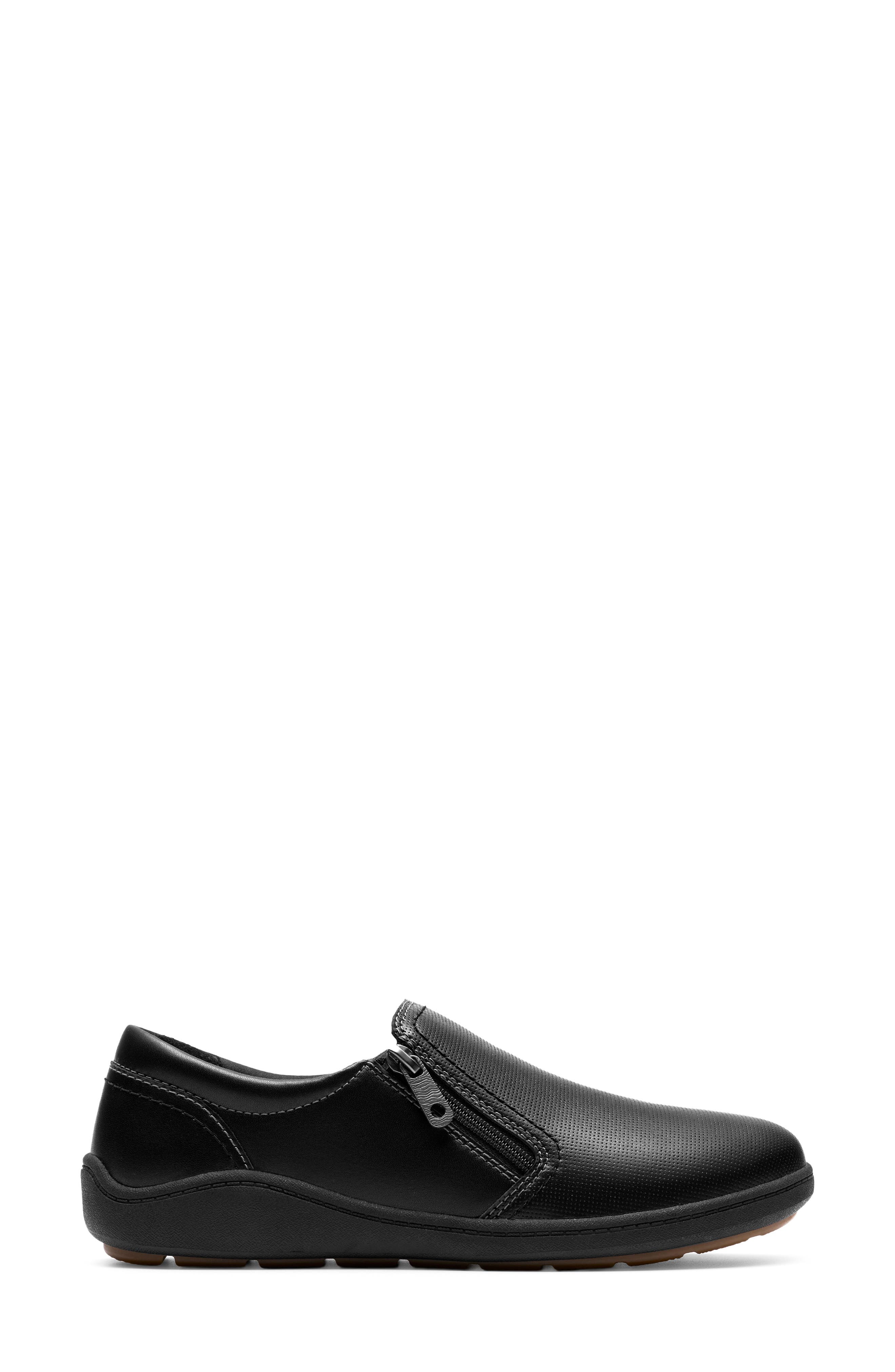 Bryianne Ashly Leather Skimmer, Alternate, color, BLACK LEATHER